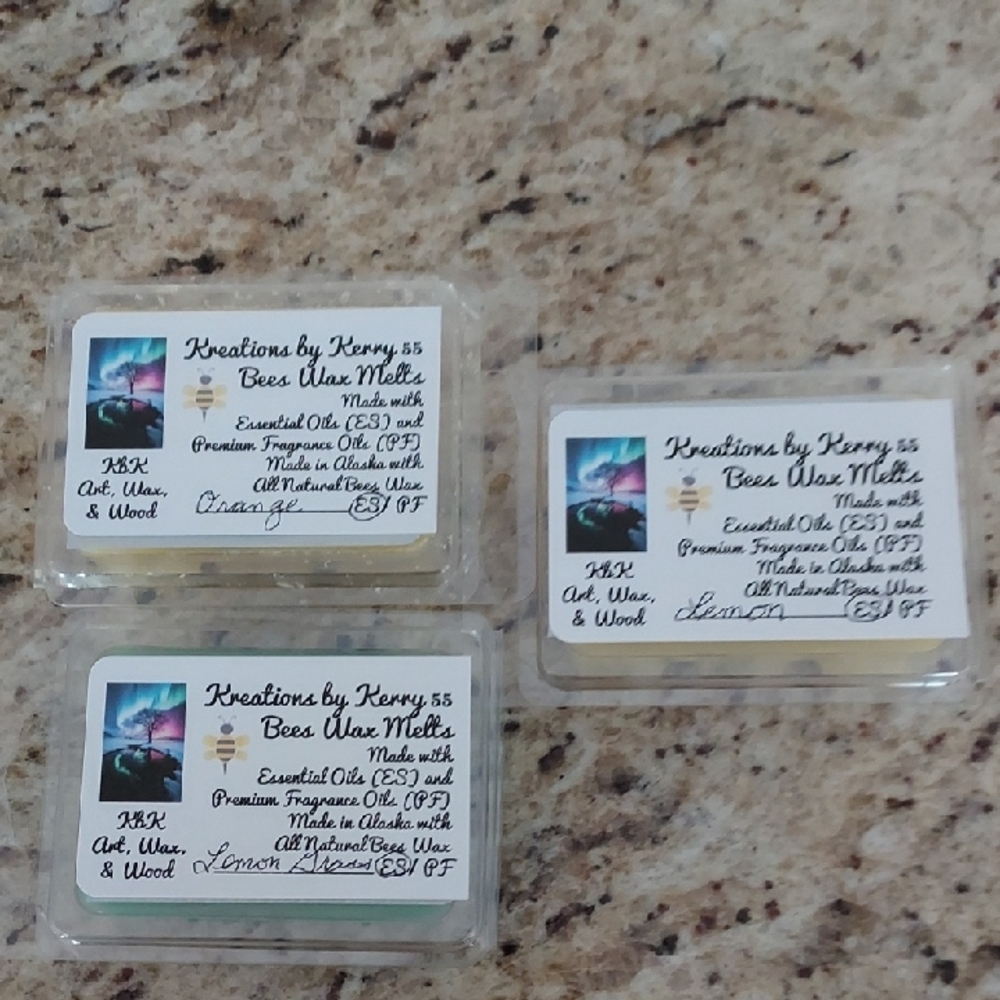Summer Citrus Scents Bees Wax Melts with Essential Oils - Natural and Non-Toxic